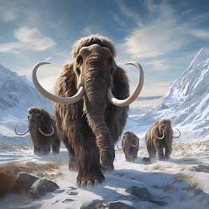 woolie mammoth herd in the tundra 2