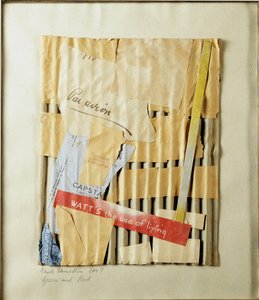 Kurt Schwitters (1887-1948) zöld és piros (zöld és piros) kollázsa, 1947-es magángyűjtemény alkotó: Kurt Schwitters