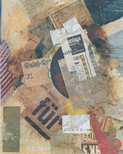 Merz 94 zöld folt, 1920 alkotó: Kurt Schwitters