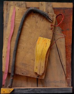 Cím nélkül (Merz kép rózsaszín-sárga) alkotó: Kurt Schwitters