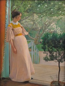 A francia ablakoknál. A művész felesége alkotó: Laurits Andersen Ring