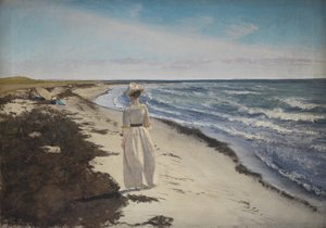 Hölgy a Karrebæksminde strandon, Zélandon alkotó: Laurits Andersen Ring