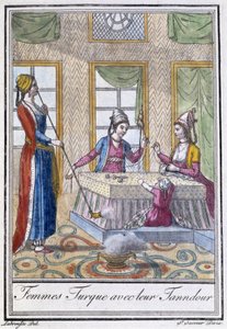Török nők tanndourukkal – J. Grasset St Sauveur „” Utazások enciklopédiájában”, szerk. Deroy, Párizs