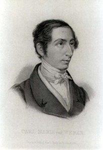 Carl Maria von Weber (1786-1826) német zeneszerző portréja (metszet) (f/w fotó) alkotó: L. Holle