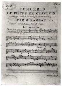 Jean-Philippe Rameau (1683-1764) „Concerts de Pieces de Clavecin” kottalapja, 1741 alkotó: L. Hue