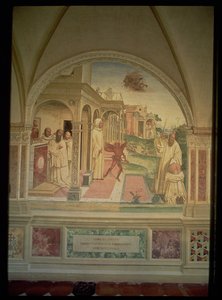 Szent Benedek korbácsolása, Szent Benedek életéből alkotó: L. Signorelli