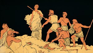 "Antigone és a Polinikusok Teste", 1880 alkotó: Lachmann