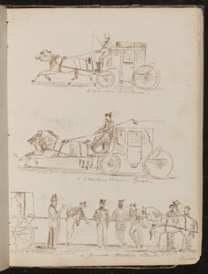 Tanulmányok "egy londoni taxisofőrről", "a Cittadine sofőrről - Genova" és "a genovai Cittadine standról", "június 26/61" alkotó: Lady Butler