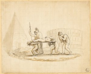 Putti Enacting római temetési menet alkotó: Lady Diana Beauclerk