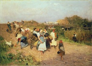 Aratógépek hazafelé, 1881 alkotó: Lajos Deak Ebner