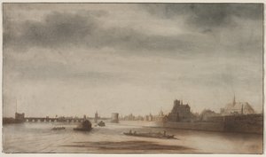 Orléans látképe a Loire felől, c. 1670. alkotó: Lambert Doomer