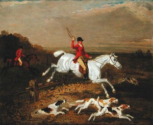 A Huntsman taking a Fence (olaj, vászon)