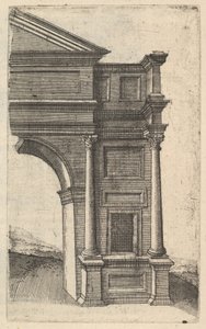 Egy boltív fele [Porta Antonae] a „Ruinarum variarum fabricarum delineate...” sorozatból, 1554