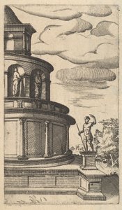 Részleges nézet egy épületről [Sepulchrum Adriani] a „Ruinarum variarum fabrica...” sorozatból, 1554
