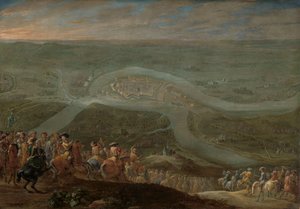 XIV. Lajos király és kísérete Schenkenschans ostrománál, 1672 alkotó: Lambert de Hondt (II)