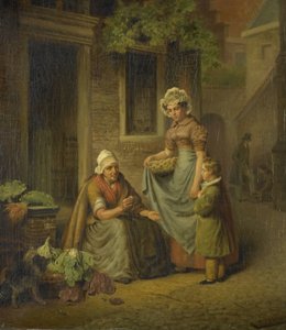 Nő, aki zöldséget árul alkotó: Lambertus Johannes Hansen