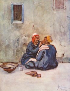 Egyiptom népe: Borbély, Hallaq (színes lithó) alkotó: Lance Thackeray
