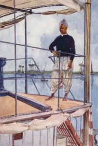 Egyiptom népe: Bahari (színes litográfia): Nílusi tengerész, Bahari (színes litográfia) alkotó: Lance Thackeray