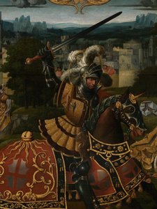 Részlet a Szent György legendáról (olaj, tábla) alkotó: Lancelot (school of) Blondeel