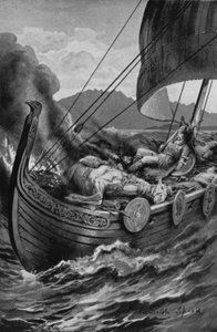 Egy viking temetése (litho)