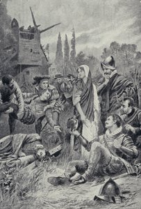 Sir Philip Sidney a zutpheni csatában (litho) alkotó: Lancelot Speed