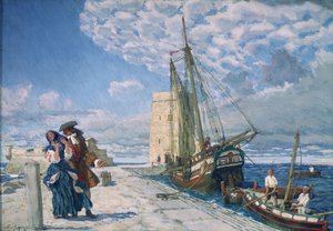 Séta a móló sétányon, 1908