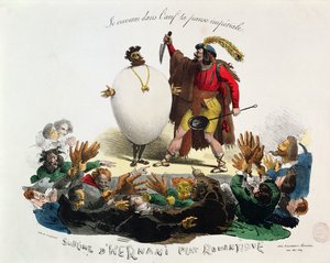"Hernani Sublime, egy romantikus tál", Hernani karikatúrája, Victor Hugo (1802-85), 1830 körül (lásd még 162741).
