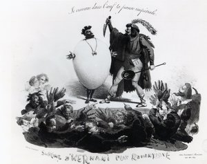 "Hernani Sublime, egy romantikus tányér", Hernani karikatúrája, Victor Hugo (1802-85), 1830 körül (lásd még 239200)