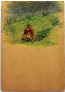 Cím nélkül (férfi ül a réten) alkotó: Laszlo Moholy-Nagy