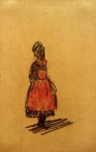 Cím nélkül (álló nő piros köténnyel) alkotó: Laszlo Moholy-Nagy