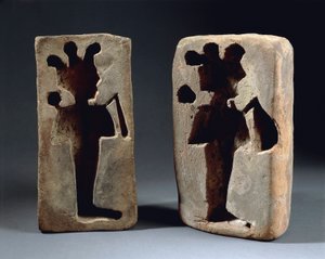 Két Osiris figura forma, Abydosból alkotó: Late Period Egyptian