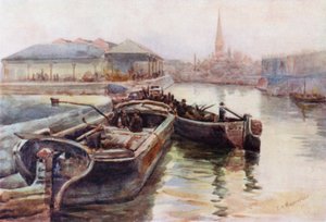 St Mary Redcliffe, a Princes Wharf felől alkotó: Laura Annie Happerfield