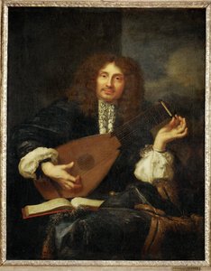 Man playing the lute (festmény vászonra) alkotó: Laurent Fauchier