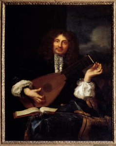 Lanton játszó férfi portréja: Imbert, az aix-i parlament jegyzőjének feltételezett portréja. Laurent Fauchier (1643-1672) festménye alkotó: Laurent Fauchier