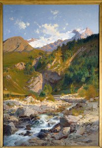 A patak Chavalchere, Tabuchet gleccser és a Meije-hegység tája található. Laurent Guetal (1841-1892) festménye 1888 Grenoble, Musee des Beaux Arts alkotó: Laurent Guétal