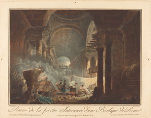 A római bazilika belső részének romja alkotó: Laurent Guyot after Hubert Robert