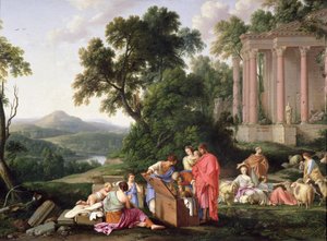 Lábán a bálványokat keresi, 1647 alkotó: Laurent de la Hyre