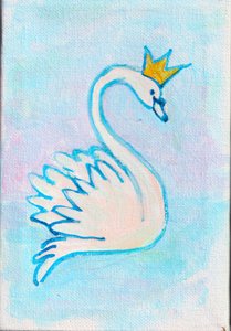 Hattyúkirály, 2025 (akril, vászon) alkotó: Laurie Michaels