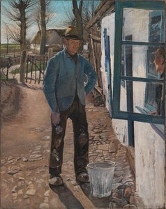 A régi ház meszelése, 1908 alkotó: Laurits Andersen Ring