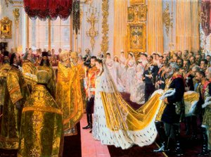 Miklós cár és Alix hessen-darmstadti hercegnő esküvője 1894. november 26-án.
