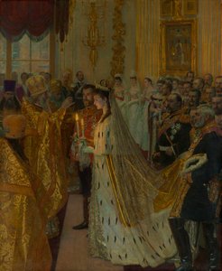 Miklós cár és Alix hessen-darmstadti hercegnő esküvője 1894. november 26-án, 1895.