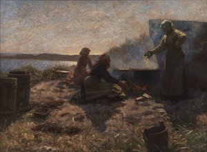Forró vonatolaj Nymindegabban, Jütlandban alkotó: Laurits Regner Tuxen