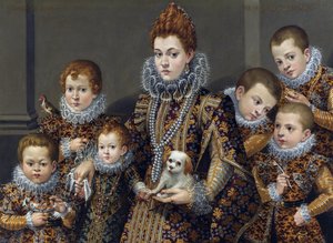 Bianca degli Utili Maselli portréja hat gyermekével, c. 1605 (olaj, vászon)