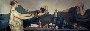 Pompeusi jelenet vagy A szieszta - Sir Lawrence Alma Tadema (Alma-Tadema) festménye (1836-1912) - 1868 - Olaj, vászon - 130x360 - Museo del Prado, Madrid alkotó: Lawrence Alma Tadema
