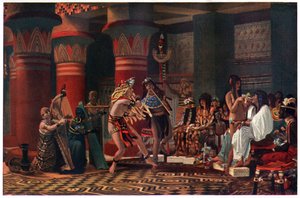 Időtöltés az ókori Egyiptomban háromezer évvel ezelőtt, illusztráció az „Egyiptomi mítosz és legenda” című könyvből, a Gresham Publishing, Co. alkotó: Lawrence Alma Tadema