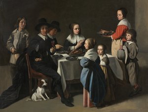 Családi étkezés, 1645-55 körül