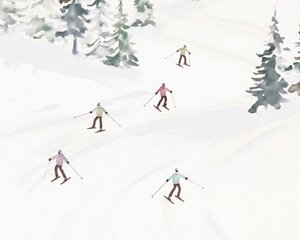 Síelés Tremblant-ban, 2023 körül (vegyes technika)
