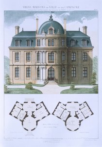 Tervezés a „Párizsi modern házakon alapuló városi és vidéki házakból”, 1864 körül alkotó: Leblanc