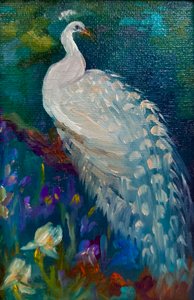 Fehér páva, 2025 (olaj, vászon) alkotó: Lee Campbell