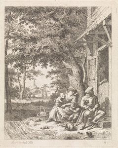 Gezin met hond, zittend voor een huis Landschappen met figuren (series title)   1333841   hu       hungarian Successfully Translated  Original: Studier til "Ixion" Translat: Studier til "Ixion" 1279833 hu hungarian Successfully Translated Original: Caprich